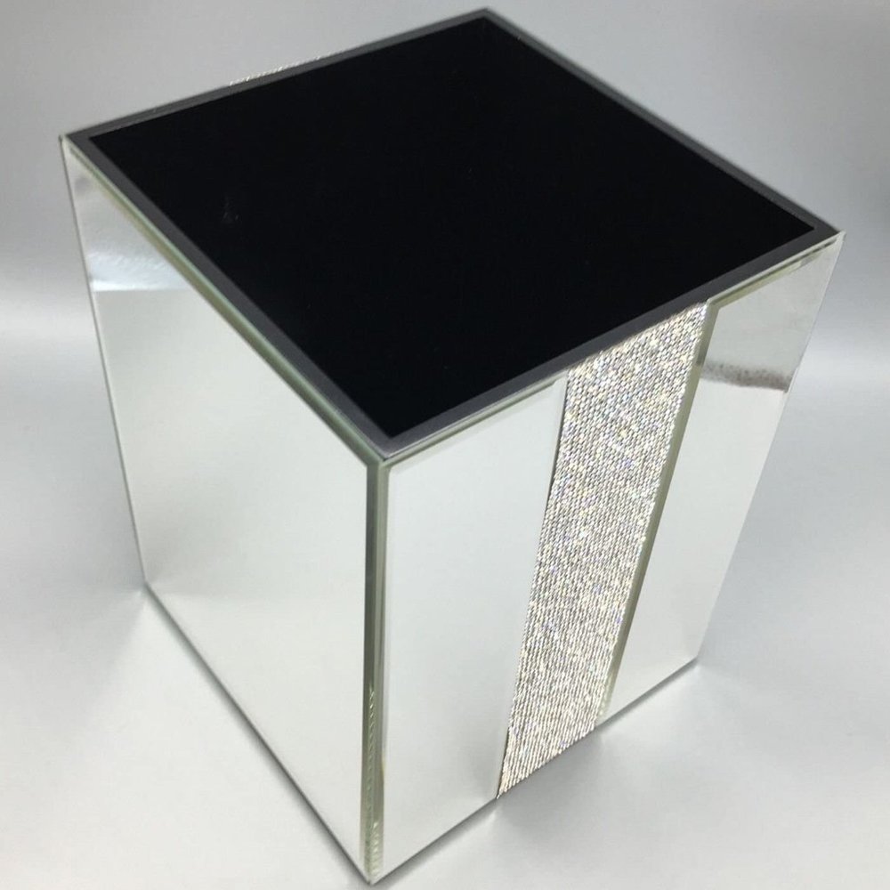 NEW Bella Lux Rhinestone & Mirror Wastebasket